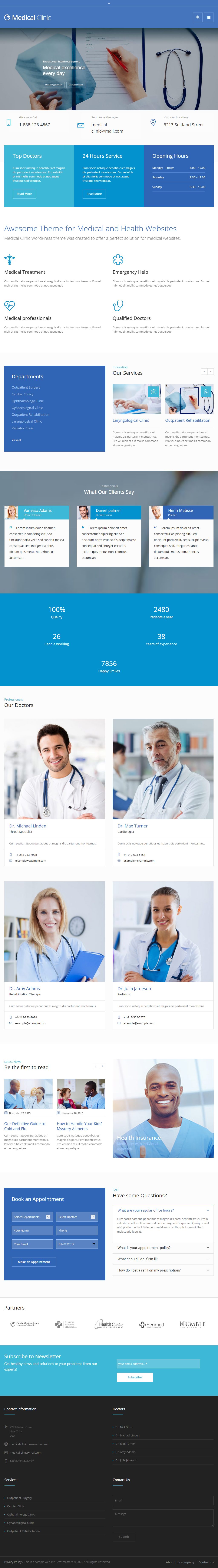 Medical Clinic – Premium Responsive Doctor Hospital WordPress Theme theme — Tablet preview