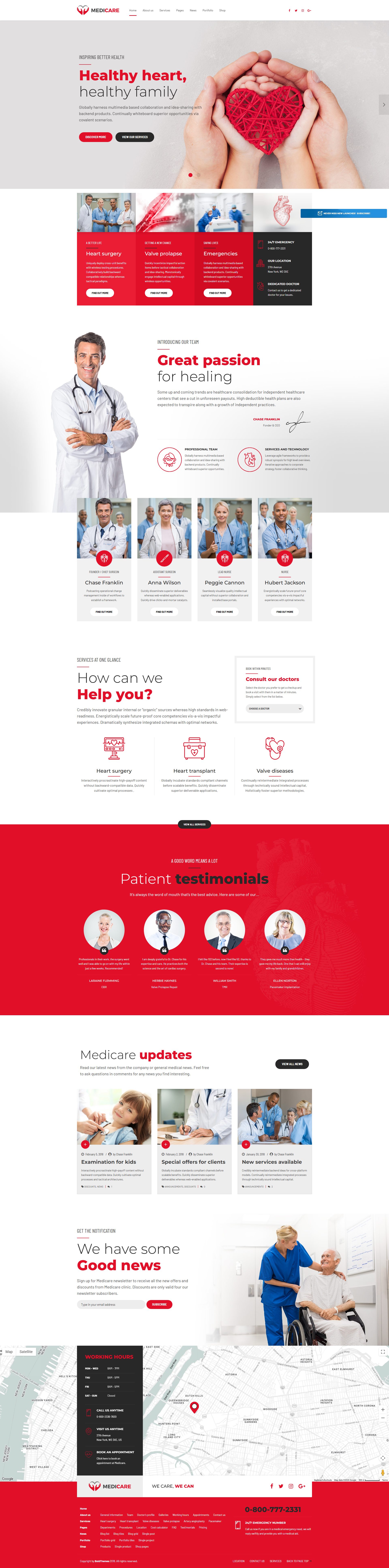 Medicare – Premium Responsive Doctor Medical WordPress Theme theme — Desktop preview