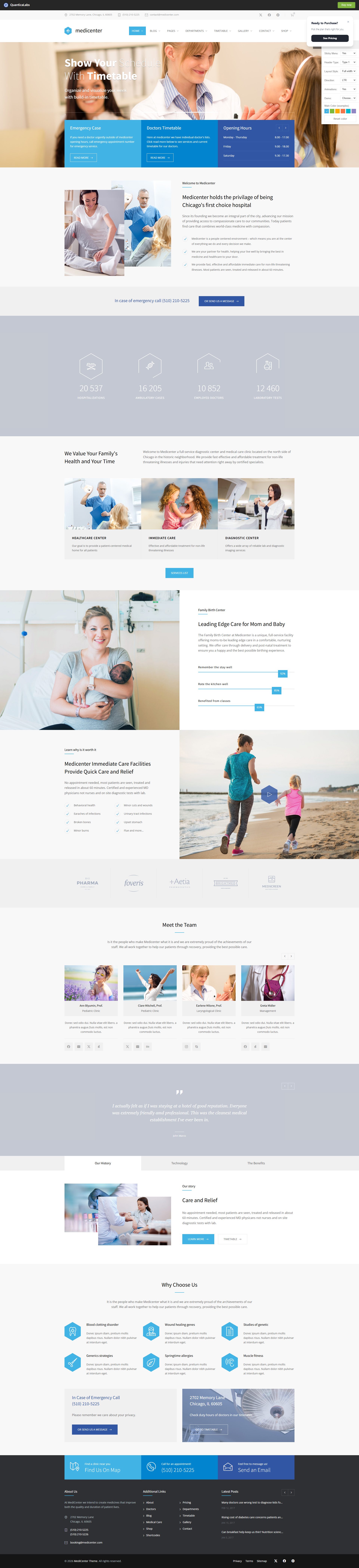 MediCenter – Premium Responsive Medical Clinic WordPress Theme theme — Desktop preview