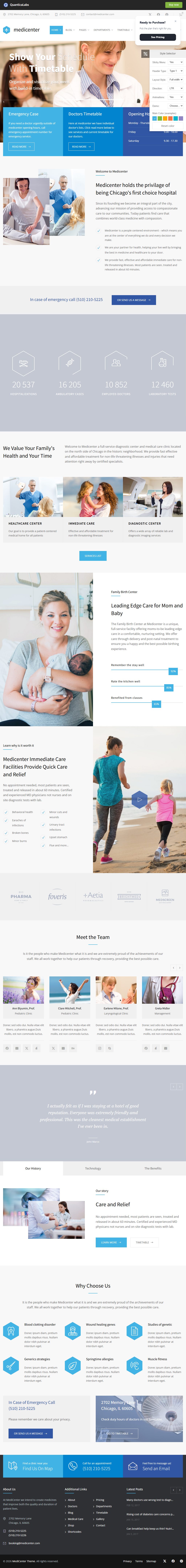 MediCenter – Premium Responsive Medical Clinic WordPress Theme theme — Tablet preview