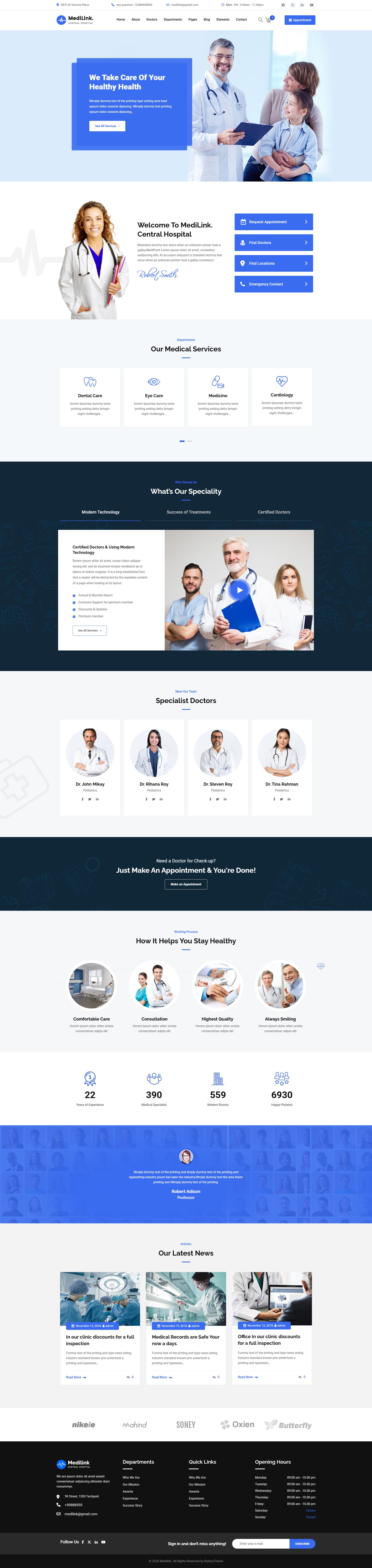 Medilink Doctor WordPress Theme