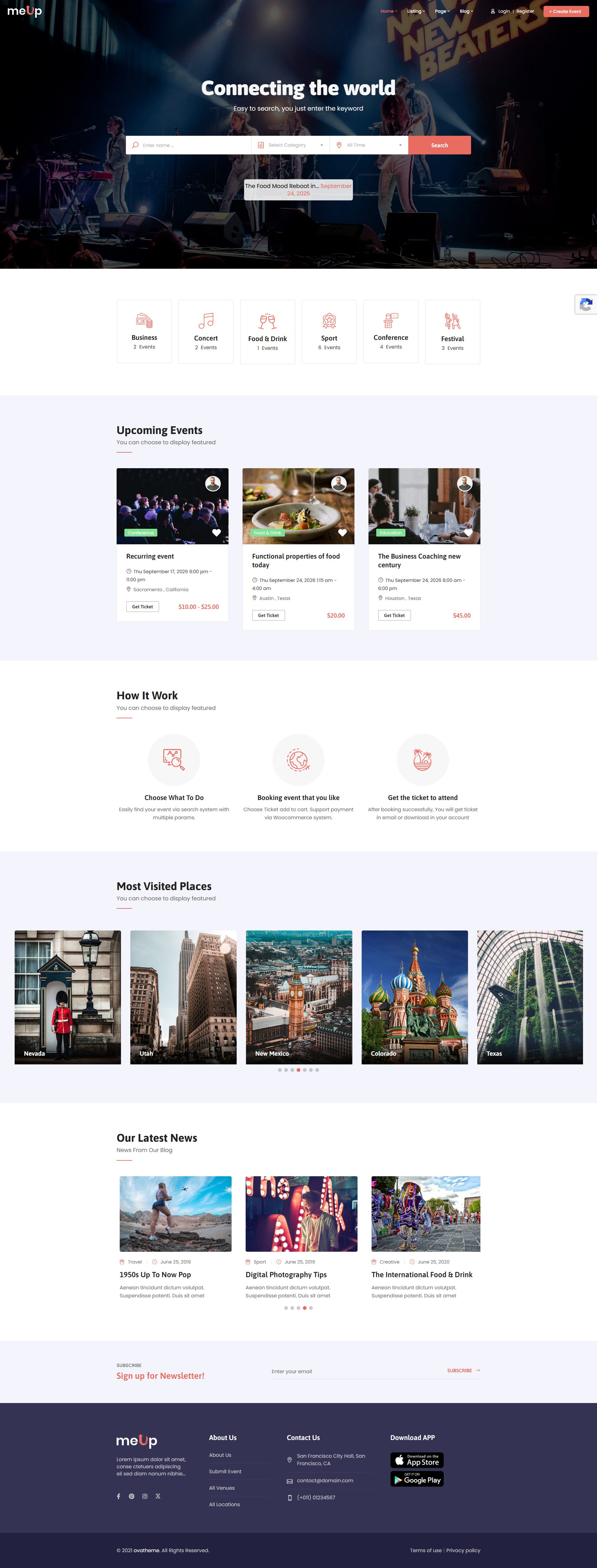 Meup Events WordPress Theme
