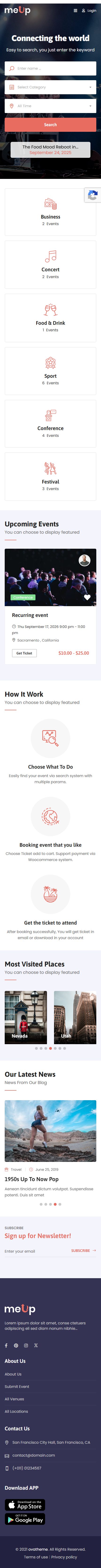 Meup – Premium Responsive Event Marketplace WordPress Theme theme — Mobile preview