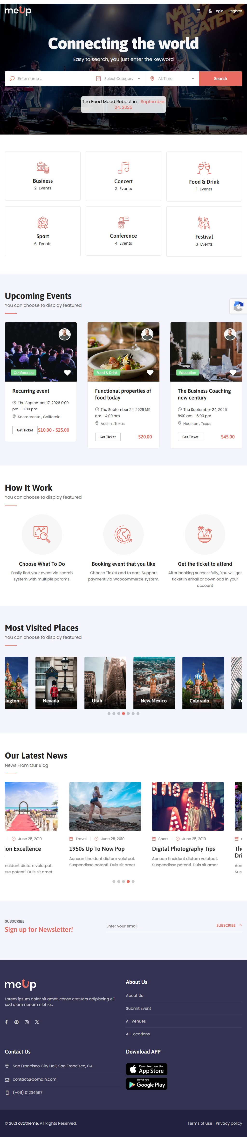 Meup – Premium Responsive Event Marketplace WordPress Theme theme — Tablet preview