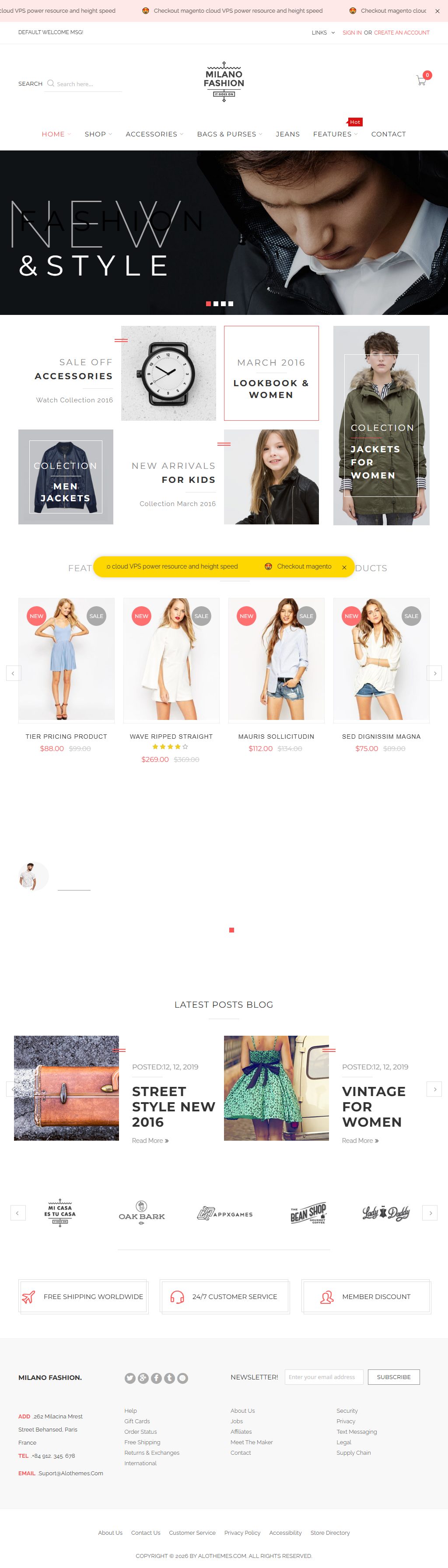 Milano – Premium Responsive Fashion Magento 2 Theme theme — Tablet preview