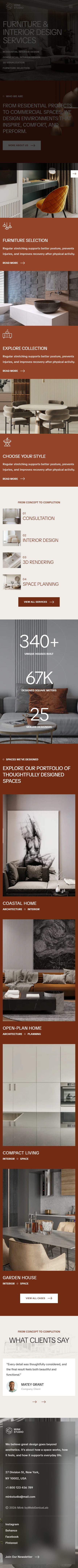 Mink – Premium Responsive Architecture & Interior Design WordPress Theme theme — Mobile preview