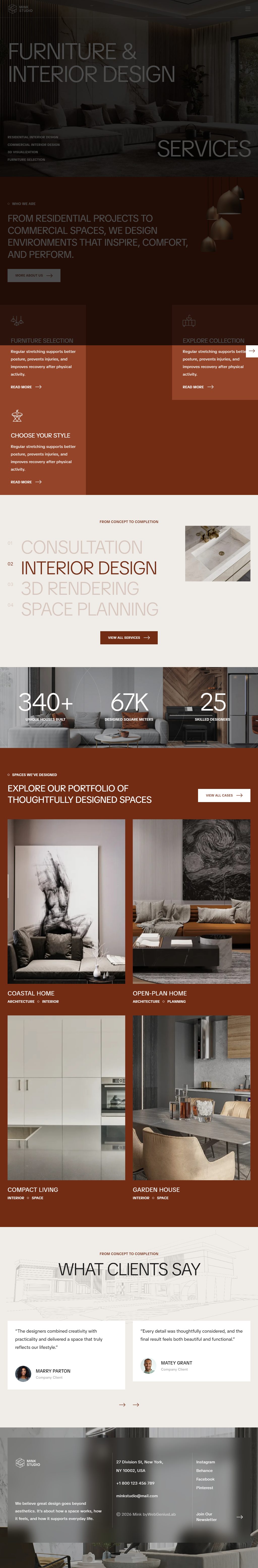 Mink – Premium Responsive Architecture & Interior Design WordPress Theme theme — Tablet preview