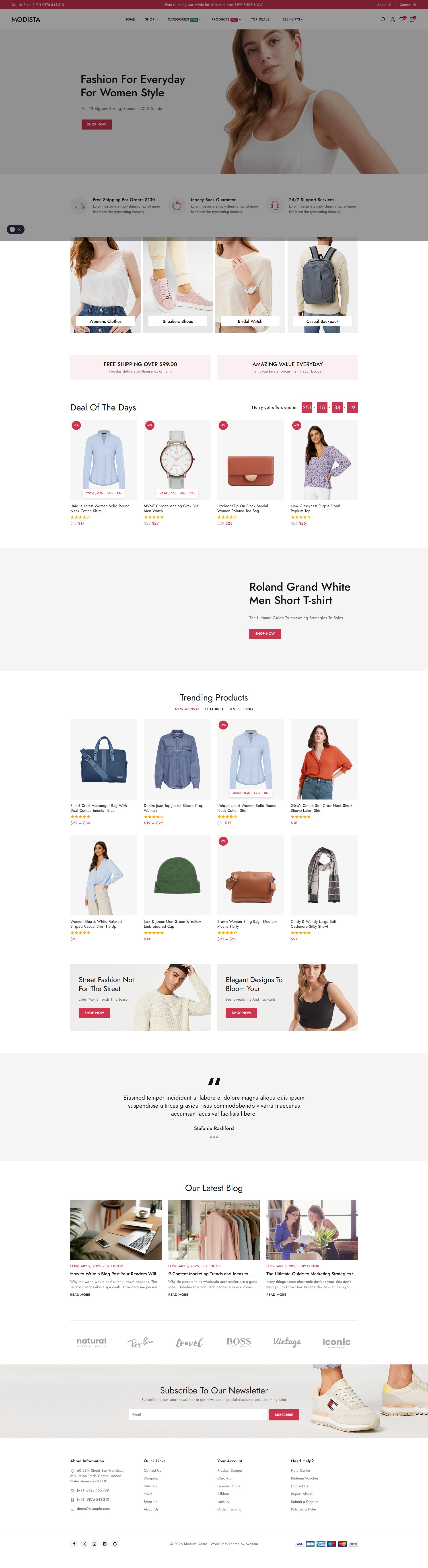 Modista – Premium Responsive Fashion Store WooCommerce WordPress Theme theme — Desktop preview