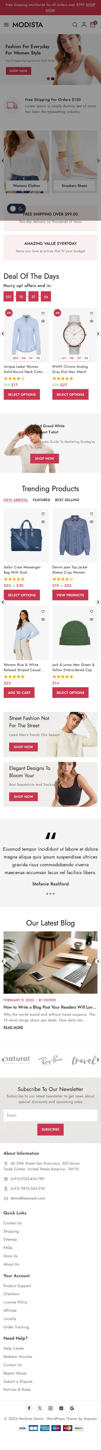 Modista – Premium Responsive Fashion Store WooCommerce WordPress Theme theme — Mobile preview