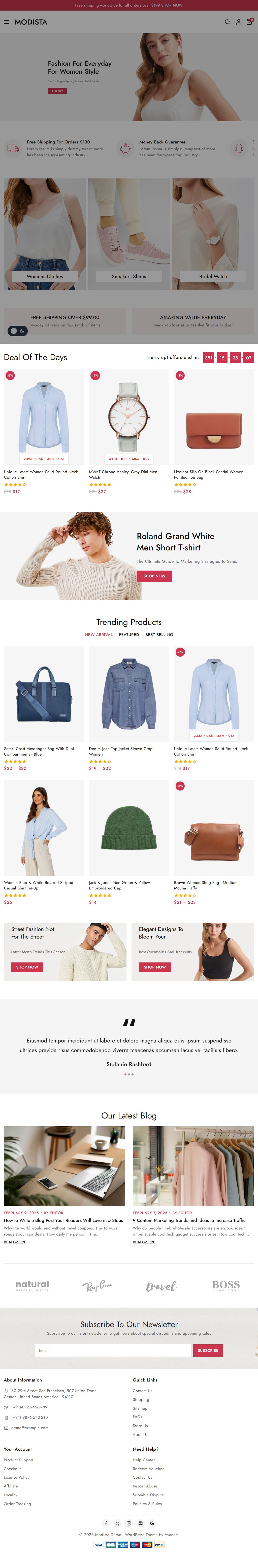 Modista – Premium Responsive Fashion Store WooCommerce WordPress Theme theme — Tablet preview