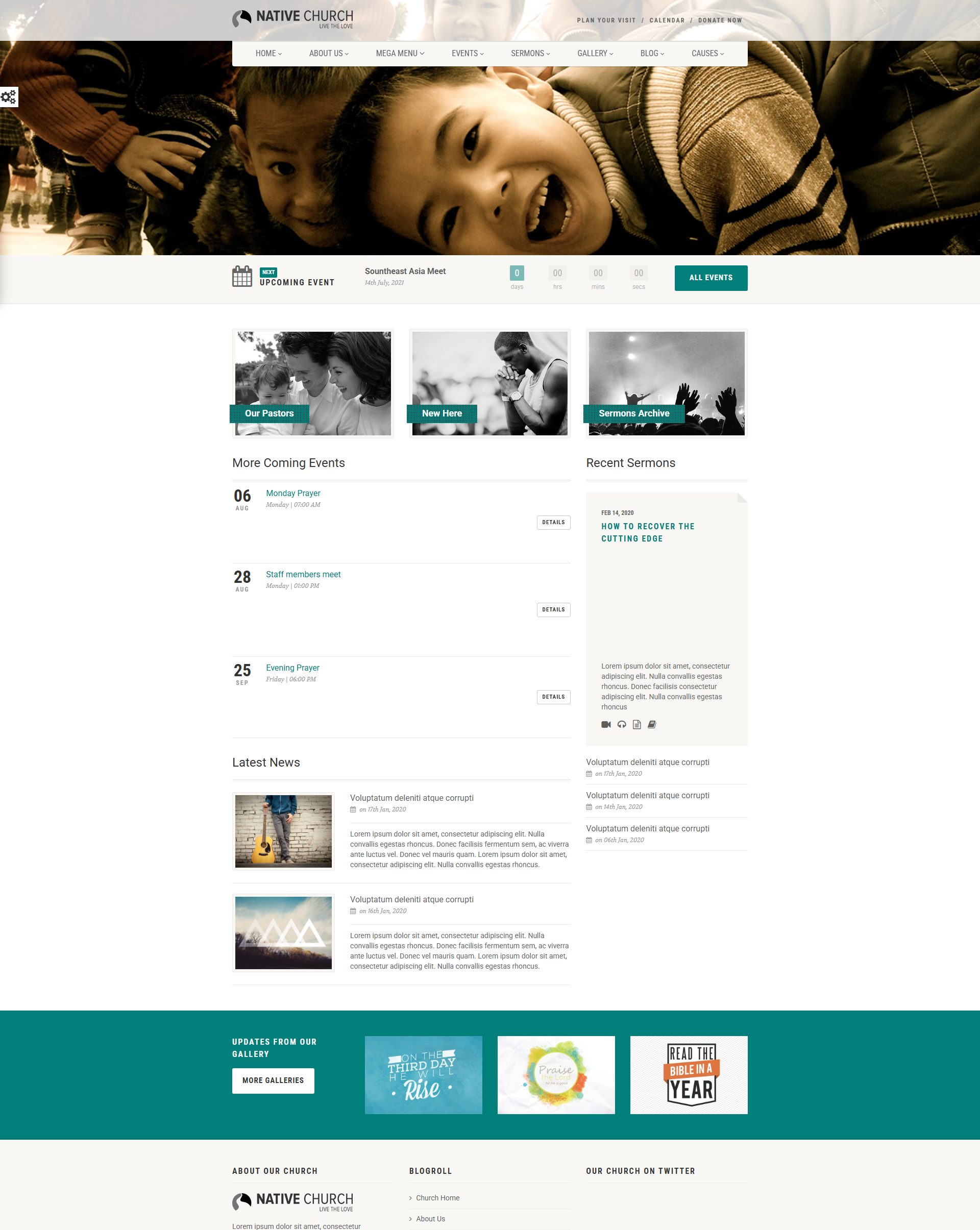NativeChurch – Premium Responsive Church & Nonprofit HTML5 Template theme — Desktop preview