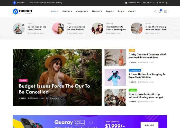 Neeon – Premium Responsive News & Magazine WordPress Theme