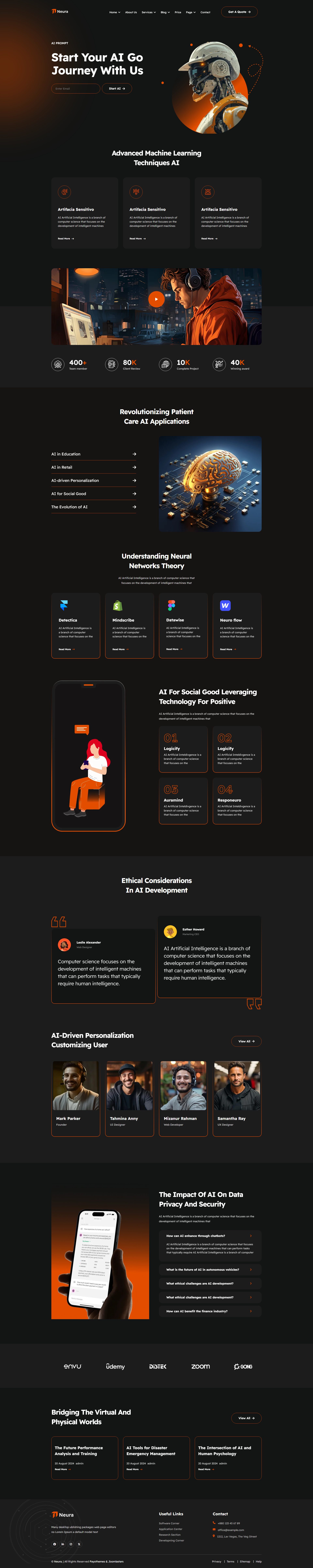 Neura – Premium Responsive AI SaaS Joomla 6 Template theme — Desktop preview