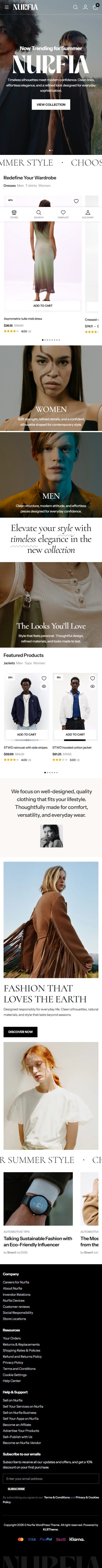 Nurfia – Premium Responsive Fashion & Furniture WooCommerce WordPress Theme theme — Mobile preview