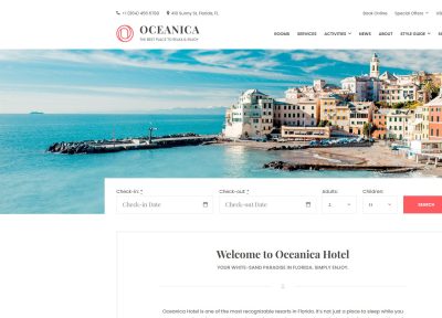 Oceanica – Premium Responsive Hotel and Vacation Rental Booking WordPress Theme