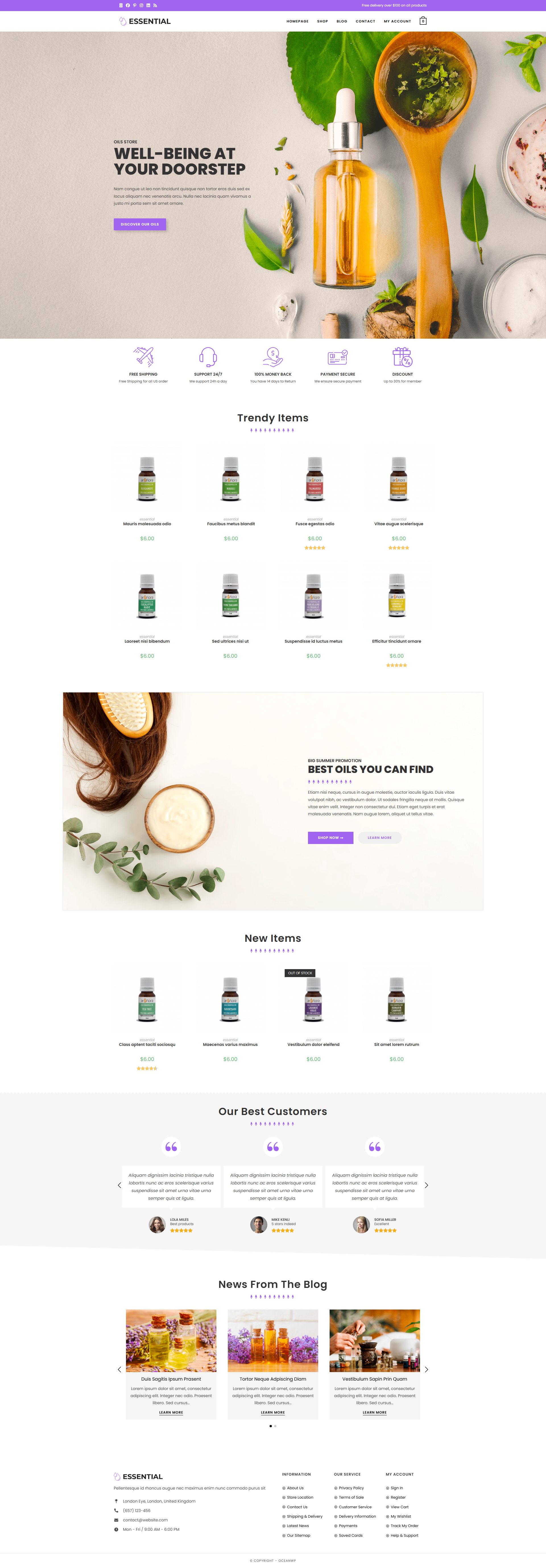 OceanWP theme — Desktop preview