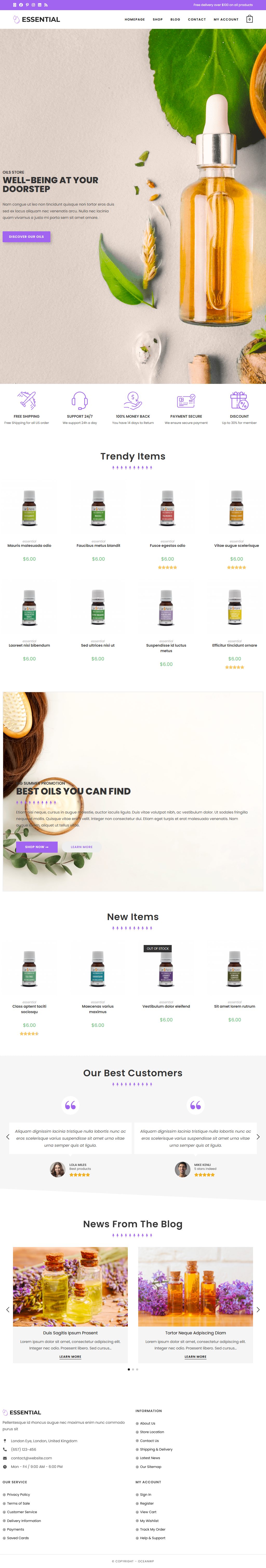 OceanWP theme — Tablet preview