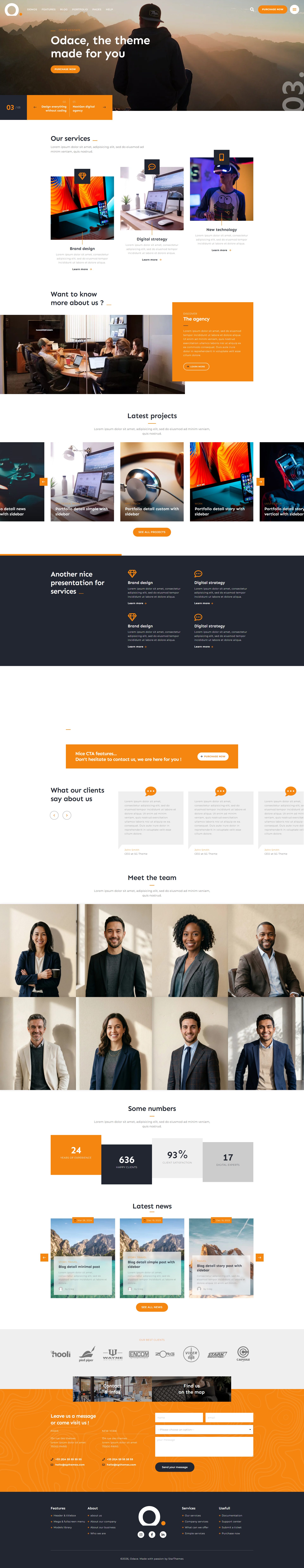 Odace – Premium Responsive All-in-One Elementor WordPress Theme theme — Desktop preview