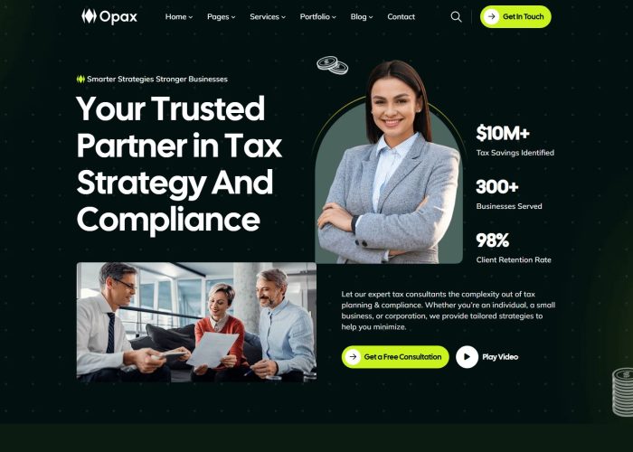 Opax – Premium Responsive Accounting & Business Consulting HTML5 Template