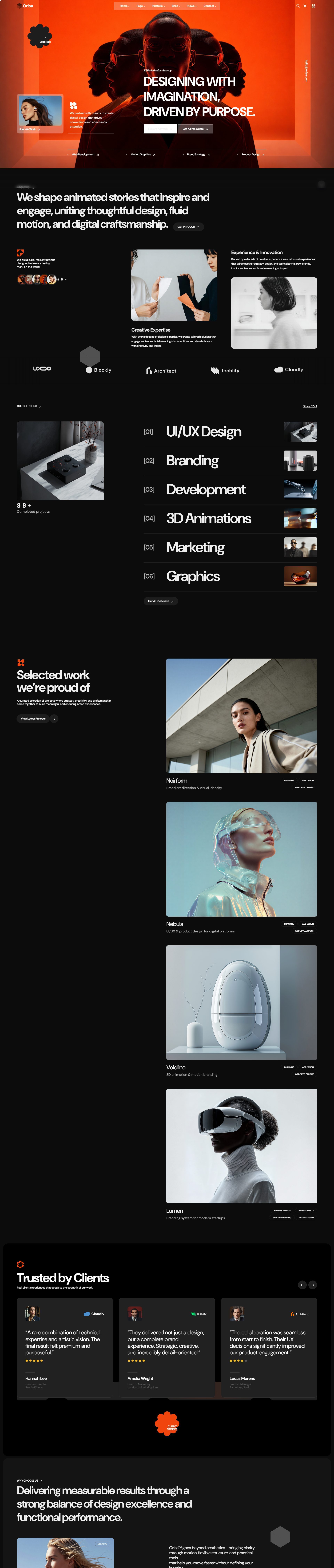 Orisa Dark Mode Creative Agency HTML Template
