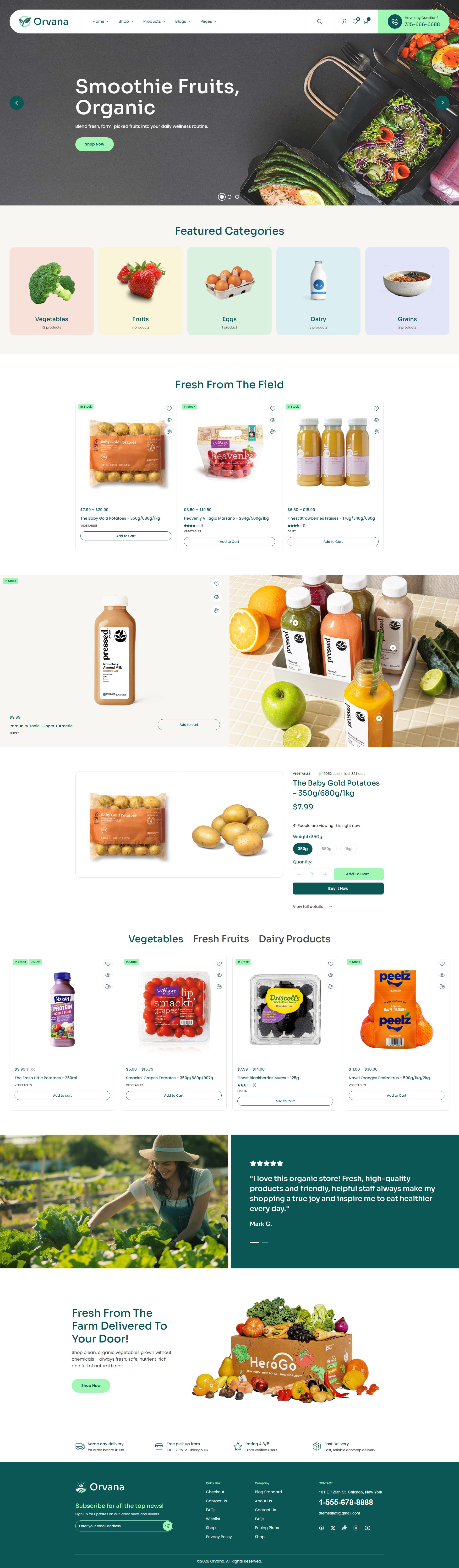 Orvana – Premium Responsive Organic Food Store WordPress Theme theme — Desktop preview