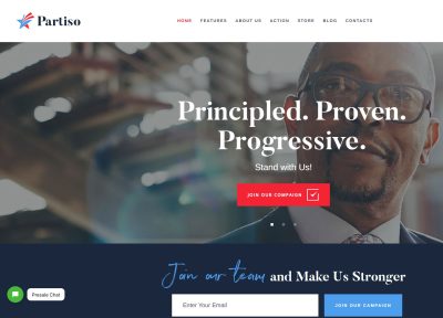 Partiso – Premium Responsive Political WordPress Theme for Party & Candidate