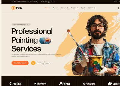 Pentu – Premium Responsive Painting & Home Renovation HTML5 Template