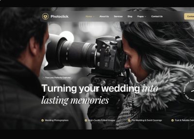 Photoclick – Premium Responsive Wedding Photography WordPress Theme