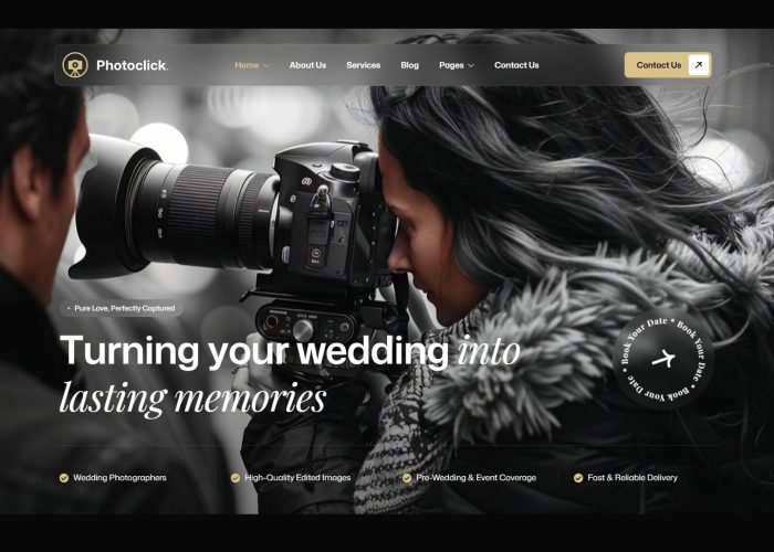 Photoclick – Premium Responsive Wedding Photography WordPress Theme