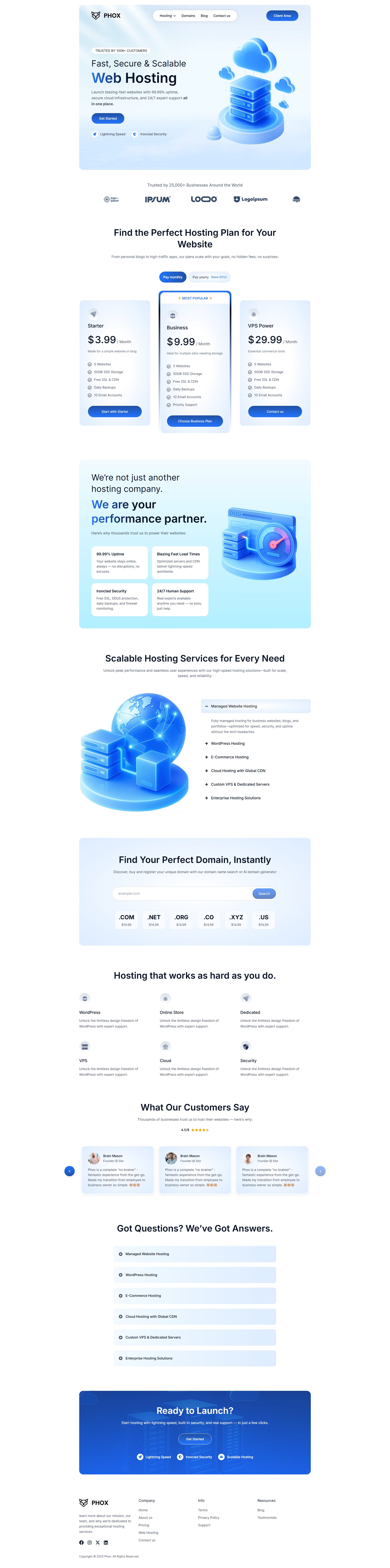 Phox – Premium Responsive Hosting WordPress Theme theme — Desktop preview