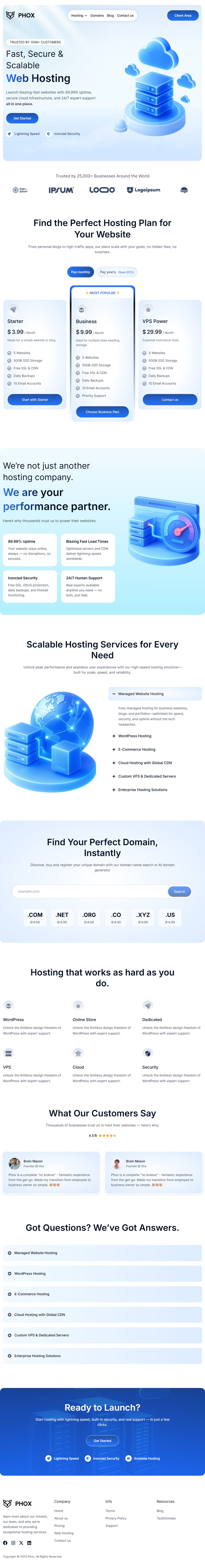 Phox – Premium Responsive Hosting WordPress Theme theme — Tablet preview