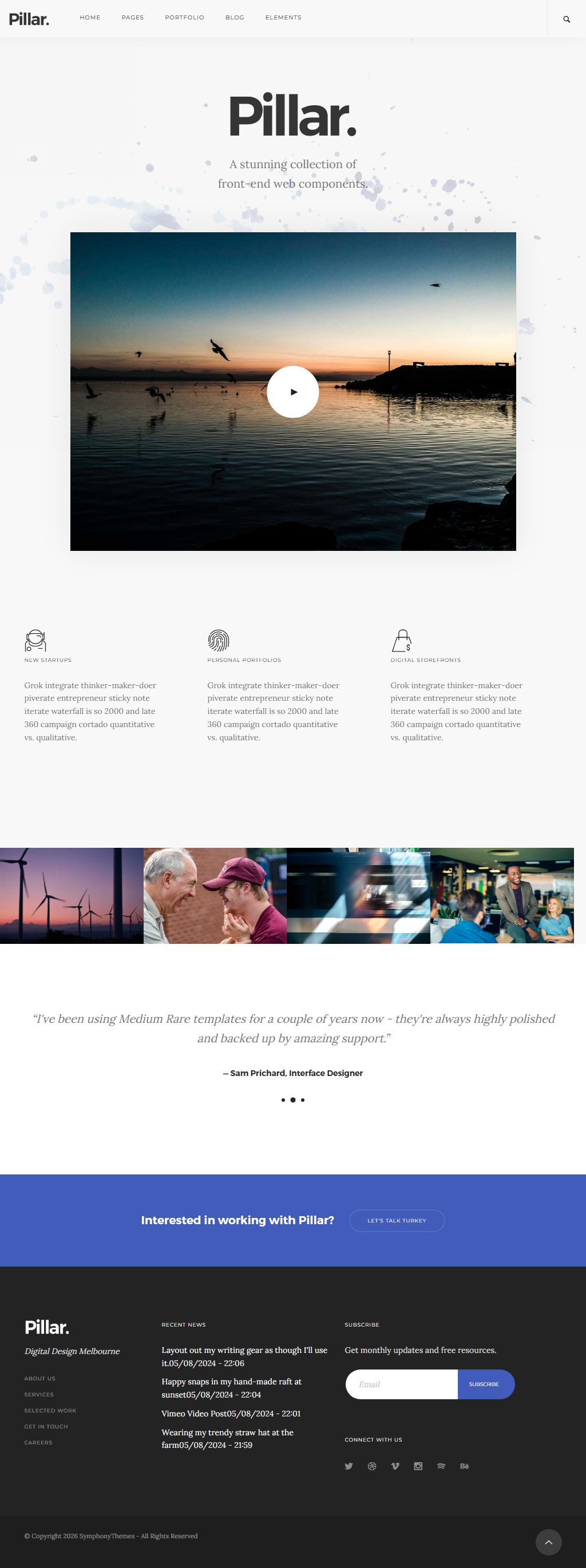Pillar – Premium Responsive Multipurpose Drupal Theme theme — Tablet preview