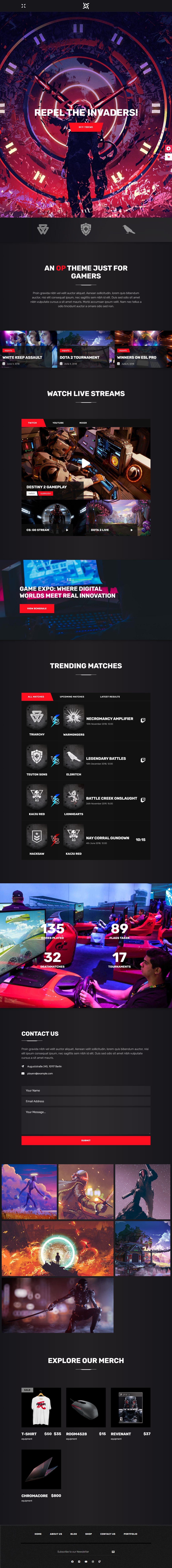 PlayerX – Premium Responsive Gaming WordPress Theme theme — Tablet preview