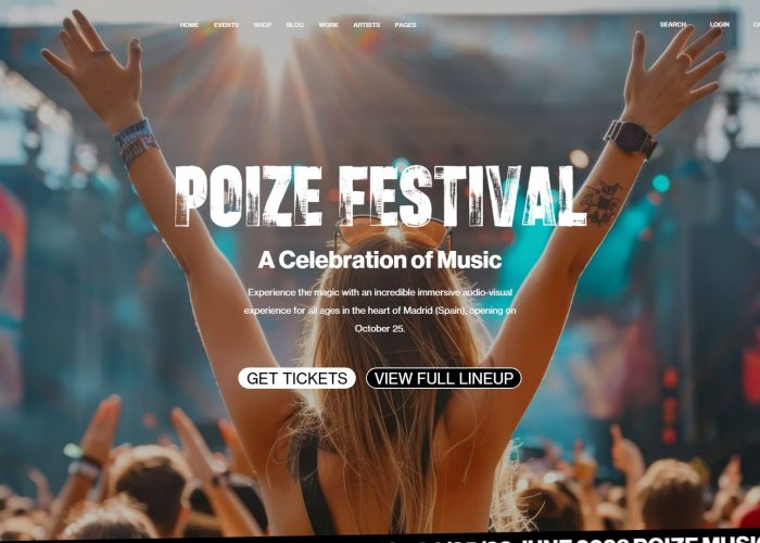 Poize – Premium Responsive Music Festival, Events and Venue WordPress Theme