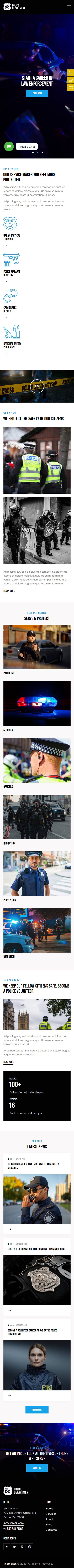 Police Department – Premium Responsive Police, Fire & Security WordPress Theme theme — Mobile preview
