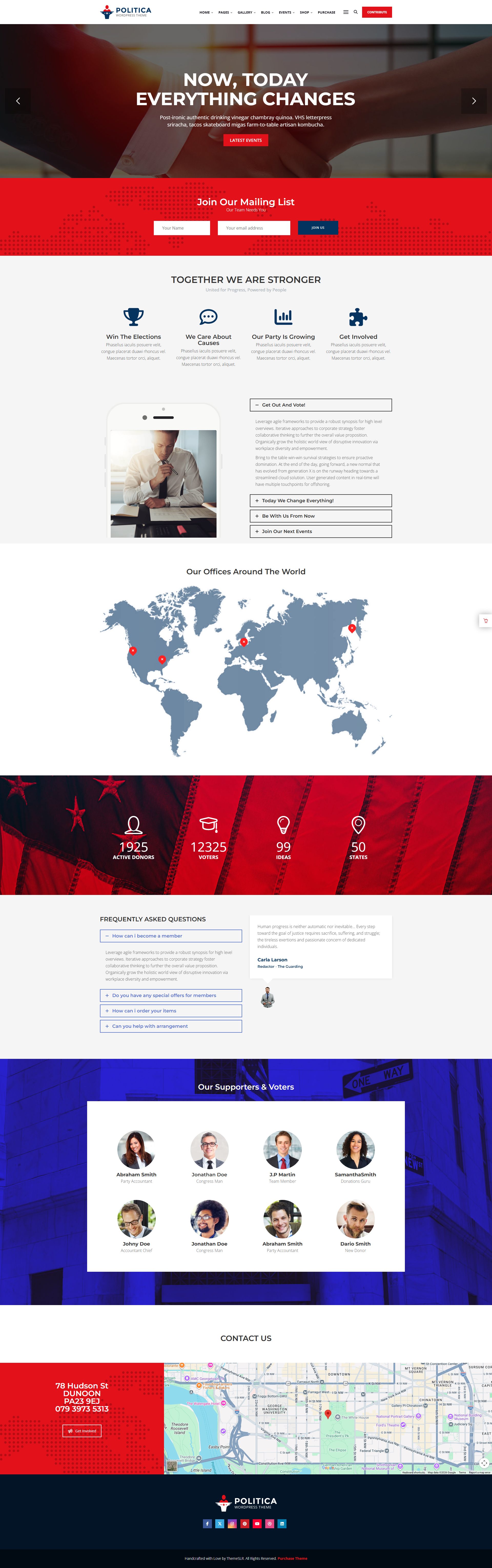 Politica – Premium Responsive Political Party & Candidate WordPress Theme theme — Desktop preview