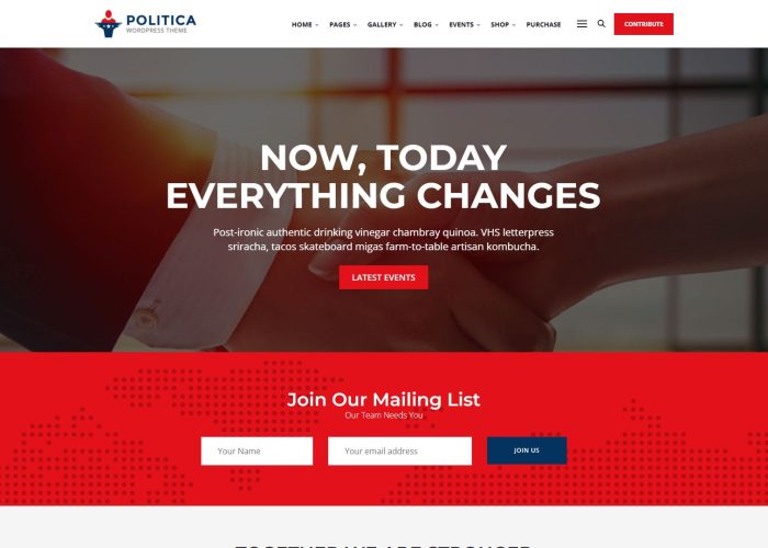 Politica – Premium Responsive Political Party & Candidate WordPress Theme