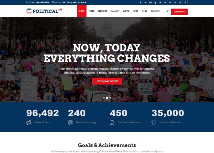 PoliticalWP – Premium Responsive Political Campaign WordPress Theme