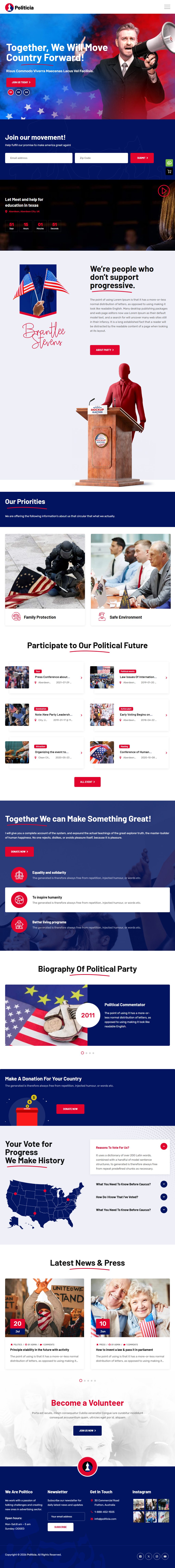 Politicia – Premium Responsive Politician & Speaker WordPress Theme theme — Tablet preview