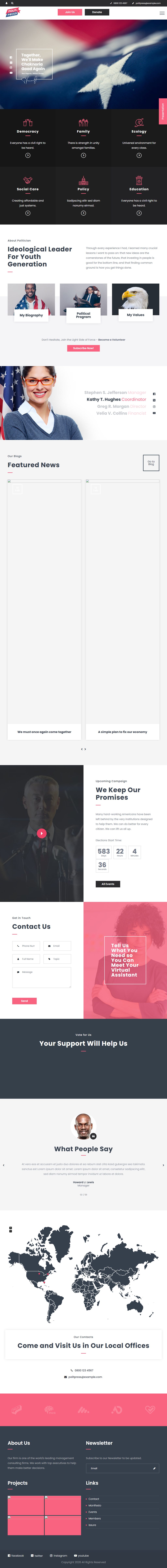 Politpress – Premium Responsive Multipurpose Political WordPress Theme theme — Tablet preview
