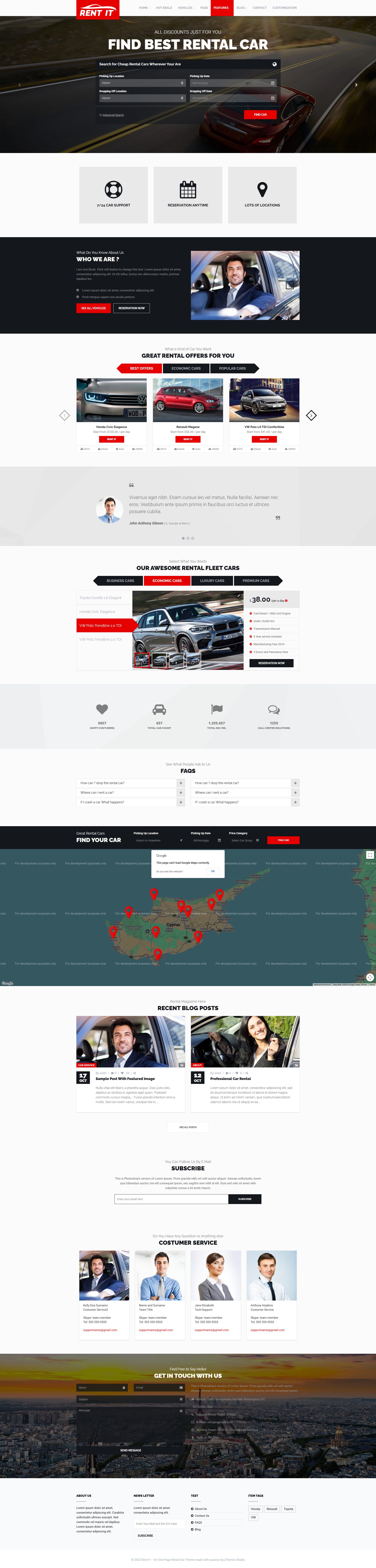 Rentit – Premium Responsive Car Rental WordPress Theme theme — Desktop preview