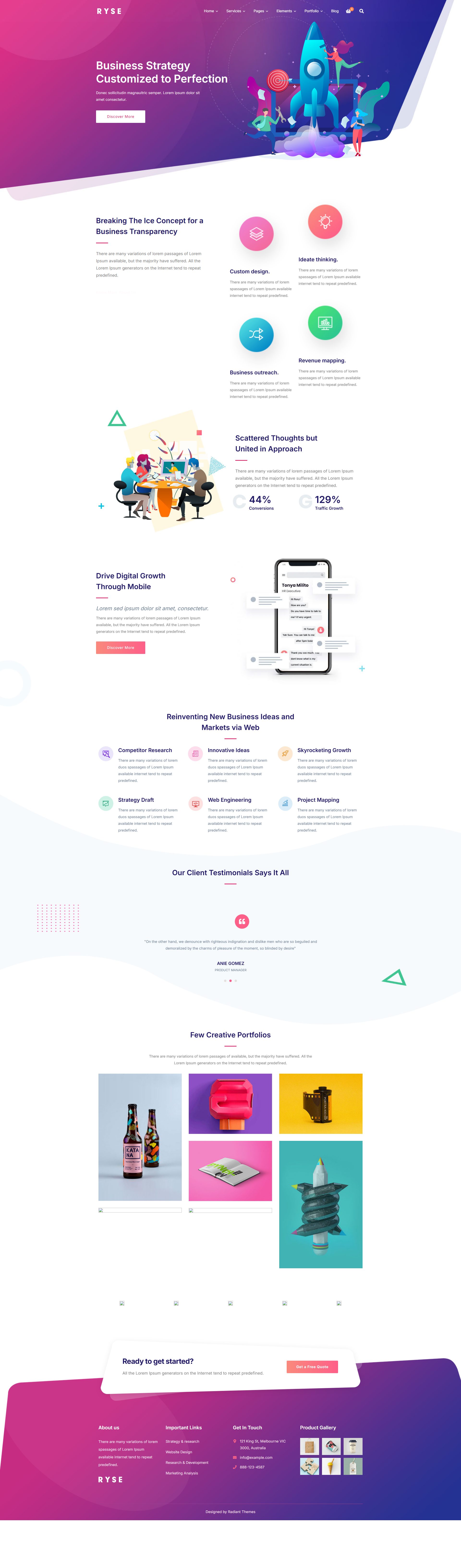 Ryse – Premium Responsive SEO Marketing WordPress Theme theme — Desktop preview