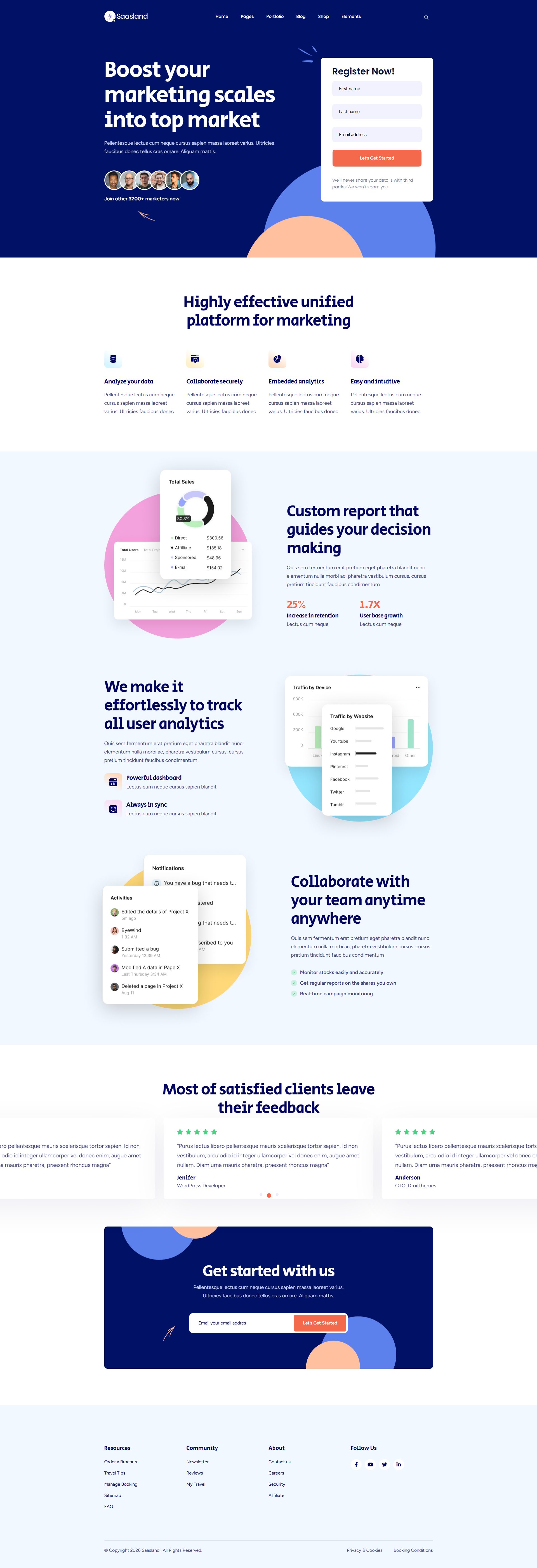 Saasland – Premium Responsive SaaS & Startup WordPress Theme theme — Desktop preview