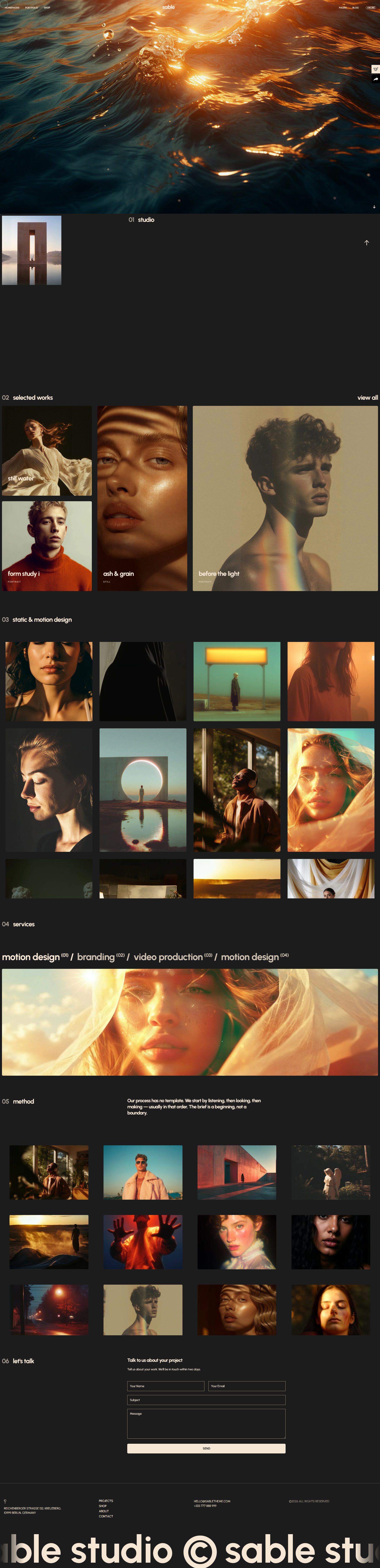Sable – Premium Responsive Creative Portfolio WordPress Theme theme — Desktop preview