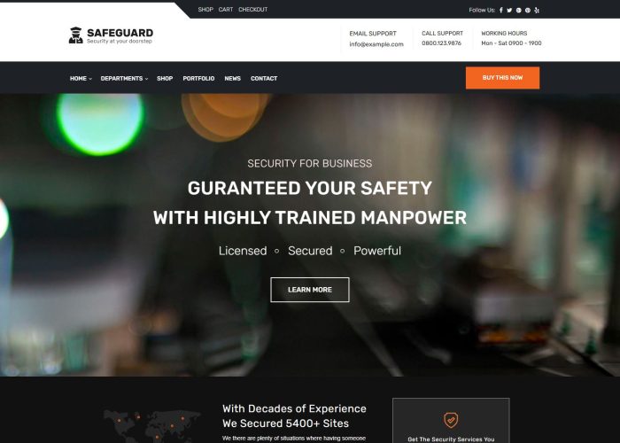Safeguard – Premium Responsive Security Guard & CCTV WordPress Theme