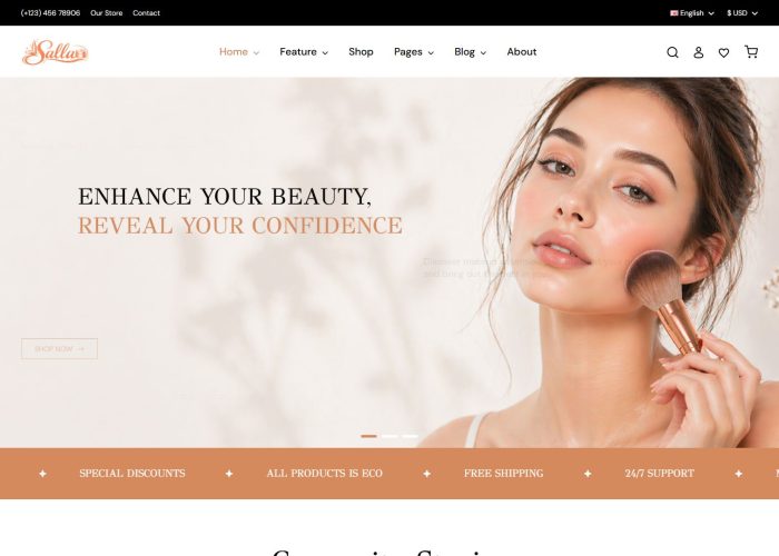 Salla – Premium Responsive Spa & Beauty OpenCart 4 Theme