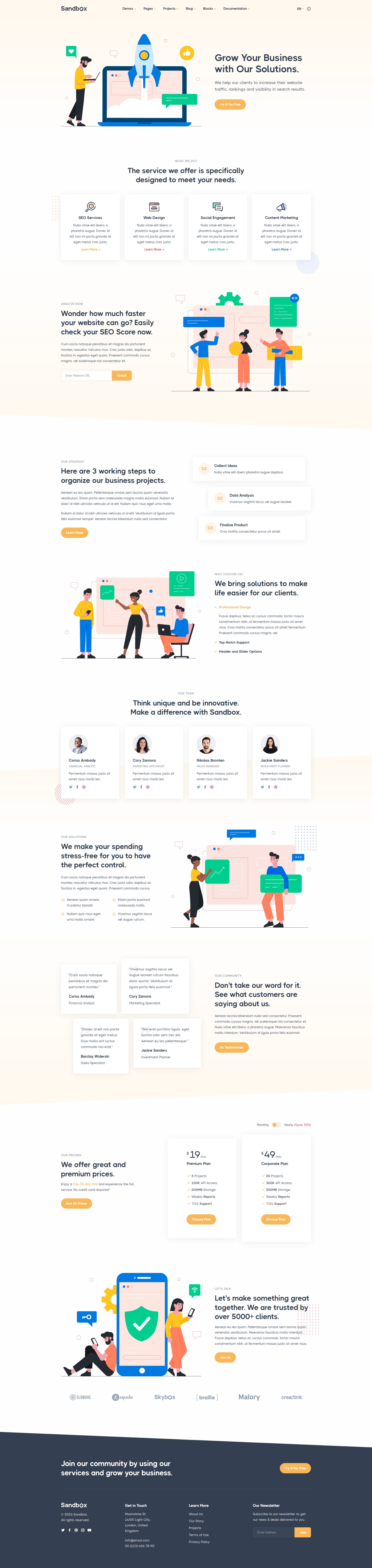 Sandbox – Premium Responsive Modern Multipurpose Bootstrap 5 HTML5 Template theme — Desktop preview