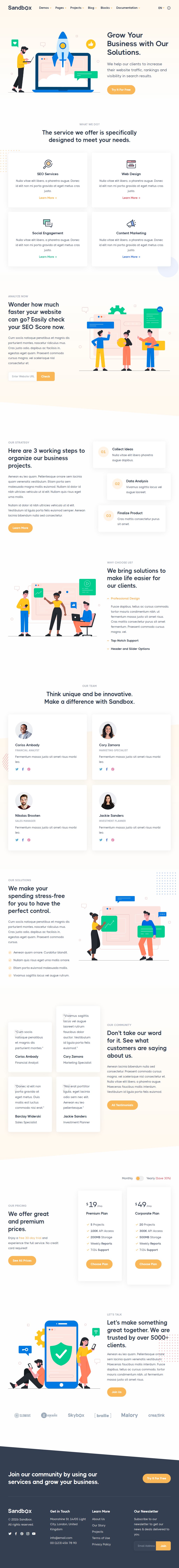 Sandbox – Premium Responsive Modern Multipurpose Bootstrap 5 HTML5 Template theme — Tablet preview