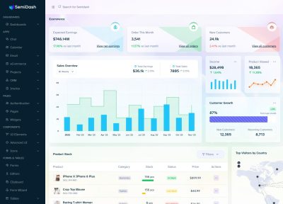 Semidash – Premium Responsive Blazor Admin Dashboard HTML5 Template