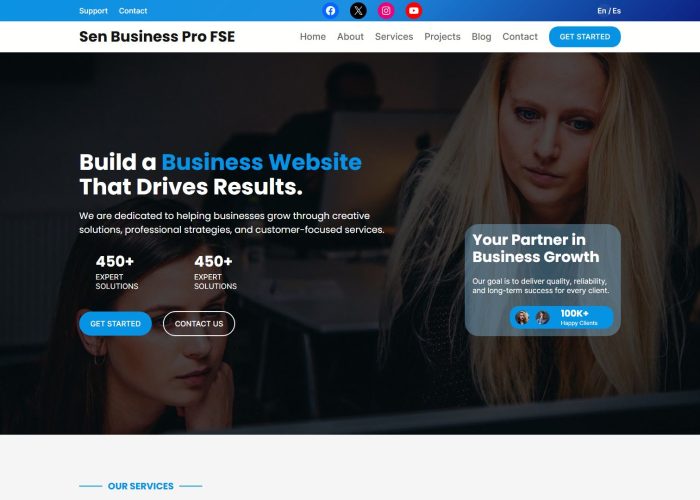 Sen Pro FSE – Premium Responsive Business WordPress Block Theme